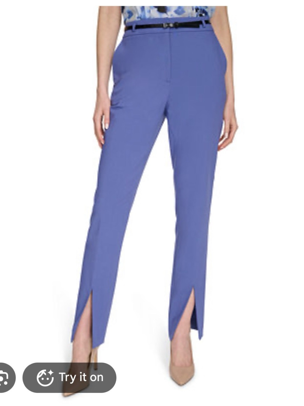 Calvin Klein women’s front slit slim leg pants